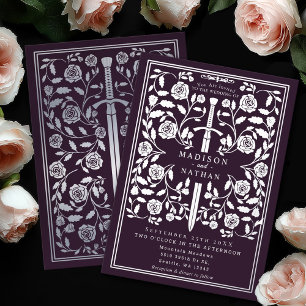Eggplant Royal Medieval Silver Sword Wedding