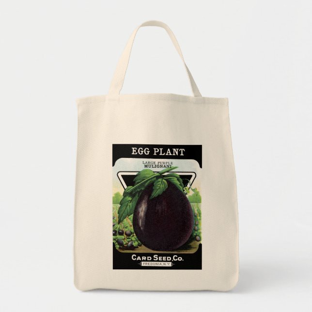 Eggplant Seed Packet Label Tote Bag (Front)