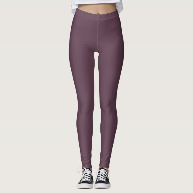Eggplant Solid Colour Leggings (Front)