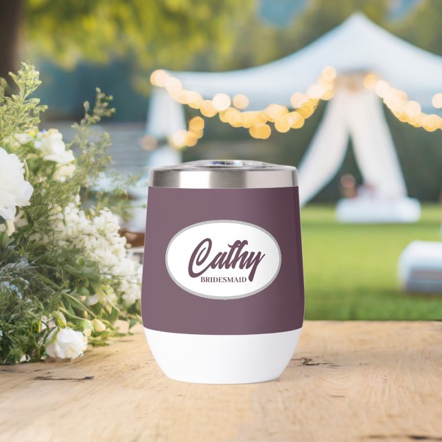 Eggplant Stylised Name Wedding Bridesmaid (Wedding (Rotated))