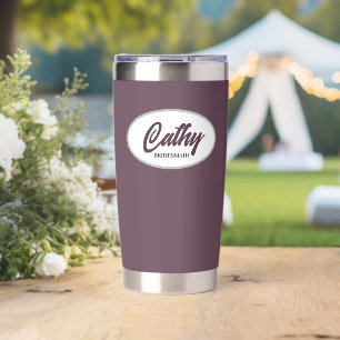 Eggplant Stylised Wedding Bridesmaid Insulated Tumbler