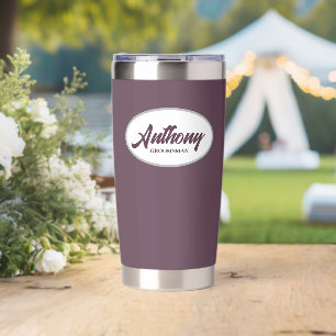 Eggplant Stylized Wedding Groomsman Insulated Tumbler