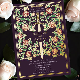 Eggplant Sword Floral Mediaeval Fantasy Wedding