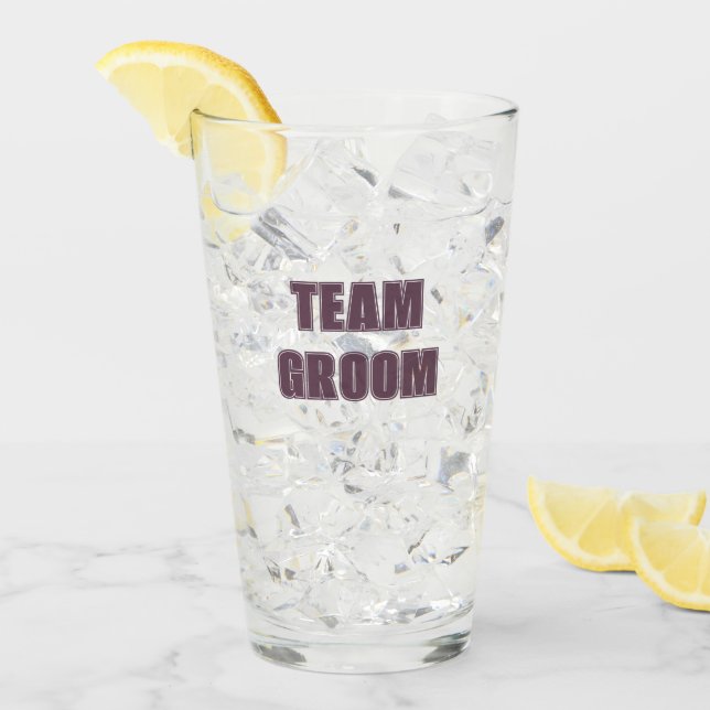 Eggplant Team Groom Bachelor Party Glass (Front Ice)