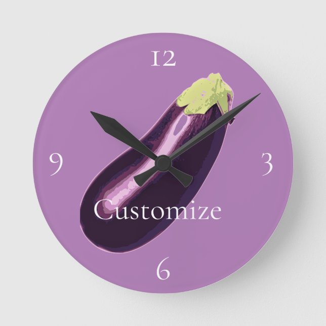 Eggplant Thunder_Cove  Round Clock (Front)