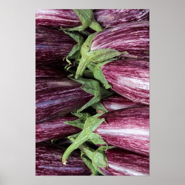 Eggplants at a market poster (Front)