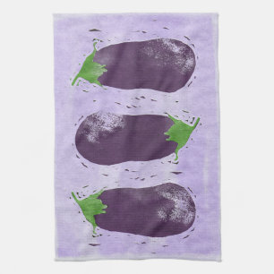 Eggplants Tea Towel