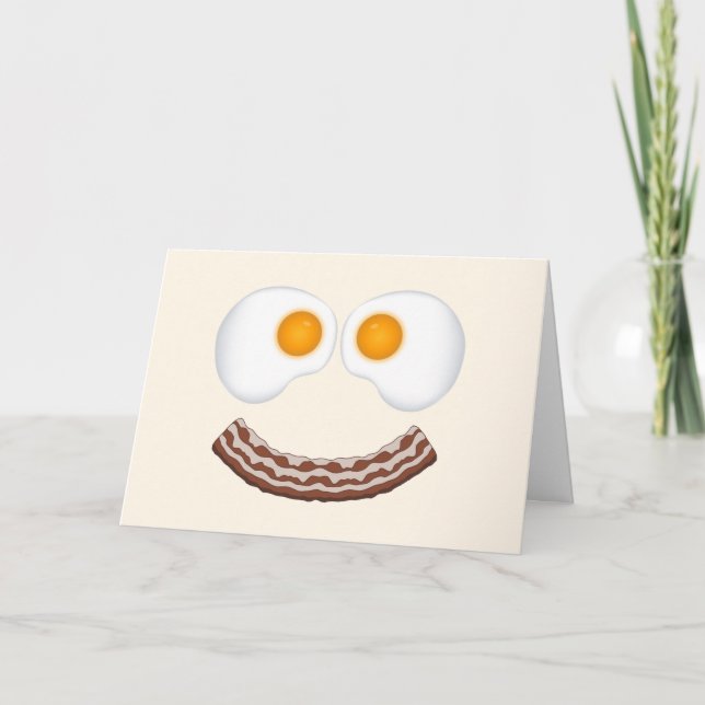 Eggs and Bacon Grin Greeting Card- With Greeting Card (Front)