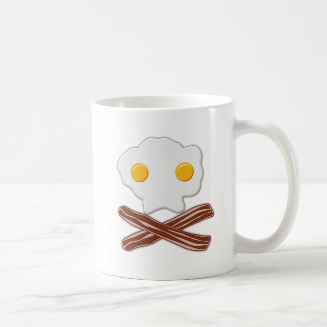 Eggs and Bacon Skull Funny Mug (Right)