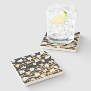 Eggs and Noodles Dinner Pattern Stone Coaster