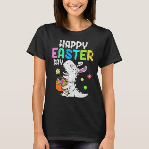 Eggs Basket Bunny T Rex Dinosaur Happy Easter Day T-Shirt