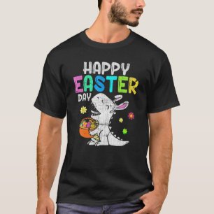 Eggs Basket Bunny T Rex Dinosaur Happy Easter Day T-Shirt