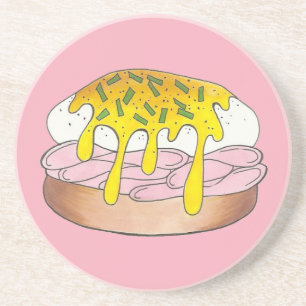 Eggs Benedict Breakfast Diner Food Foodie Ham Coaster