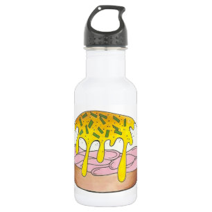 Eggs Benedict Breakfast Diner Food Foodie Ham Pink 532 Ml Water Bottle