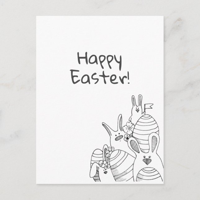 Eggs & Bunnies // Happy Easter Postcard (Front)