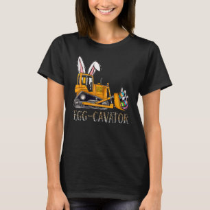 Eggs Cavator Bunny Tractor Leopard Eggs Happy East T-Shirt