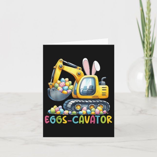 Eggs-cavator Easter Bunny Excavator Toddler Boys E Card (Front)