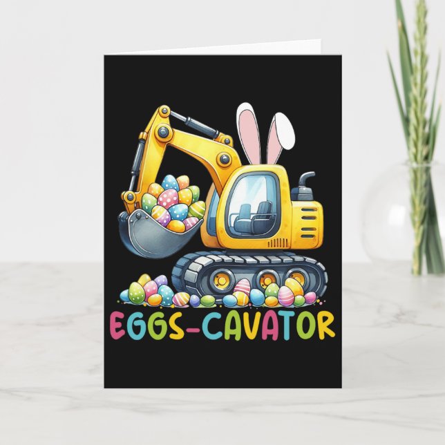 Eggs-cavator Easter Bunny Excavator Toddler Boys E Card (Front)