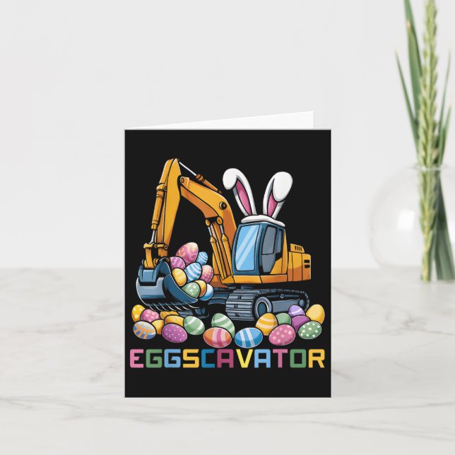 Eggs-cavator Easter Bunny Excavator Toddler Boys E Card (Front)