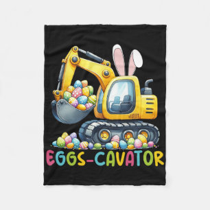 Eggs-cavator Easter Bunny Excavator Toddler Boys E Fleece Blanket