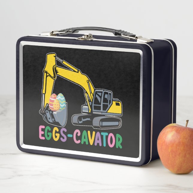 Eggs Cavator Easter Egg Hunt Excavator Metal Lunch Box (In Situ)