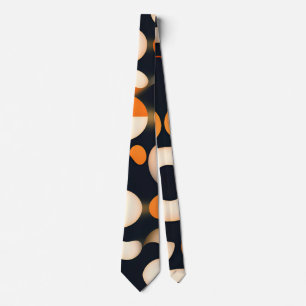 Eggs Circles Orange Abstract Pattern Tie