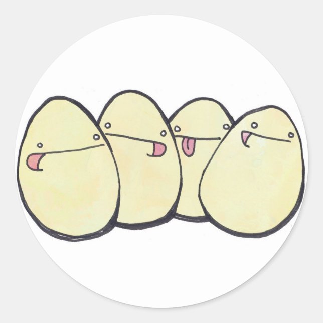 eggs classic round sticker (Front)