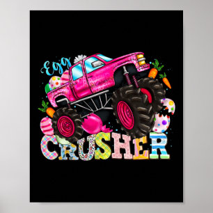 Eggs Crusher Easter Day Monster Truck Kids Spring  Poster