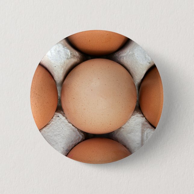 Eggs in a box 6 cm round badge (Front)