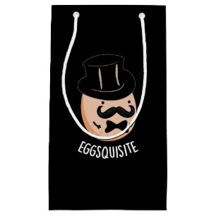 Eggs-quisite Funny Exquisite Egg Pun Dark BG Small Gift Bag