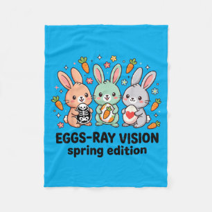 Eggs-Ray Spring Edition Funny Rad Tech Easter Fleece Blanket