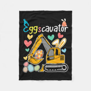 Eggscavator Easter Egg Hunt Construction Trucks Gi Fleece Blanket