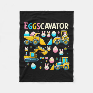 Eggscavator Easter Egg Hunt Construction Trucks To Fleece Blanket