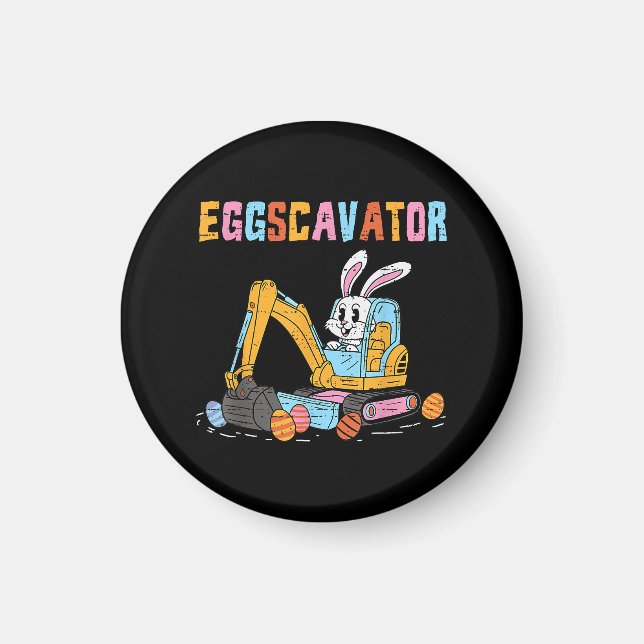 Eggscavator Easter Egg Hunt Construction Trucks To Magnet (Front)