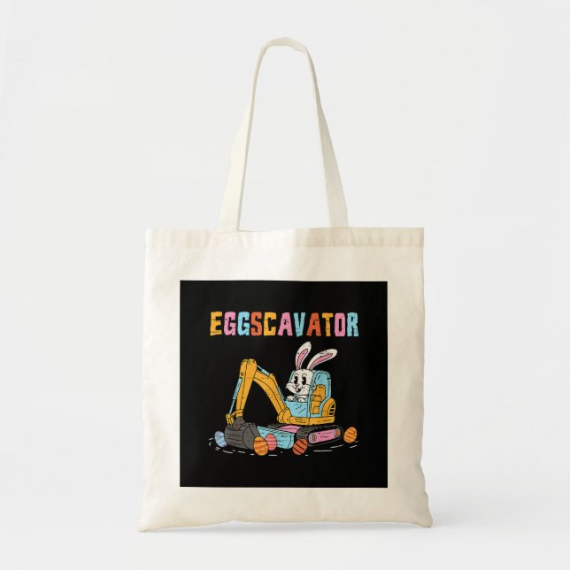 Eggscavator Easter Egg Hunt Construction Trucks To Tote Bag (Front)
