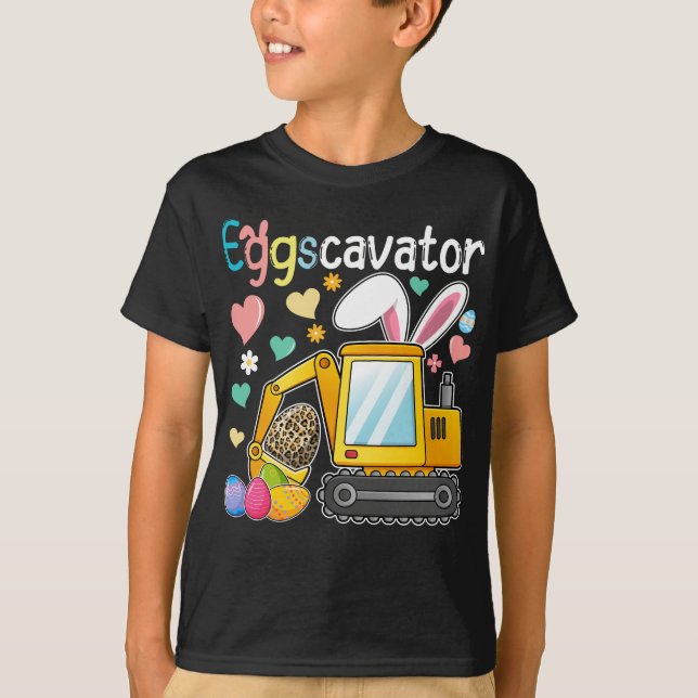Eggscavator Excavator Easter Day Egg Hunt T-Shirt (Front)