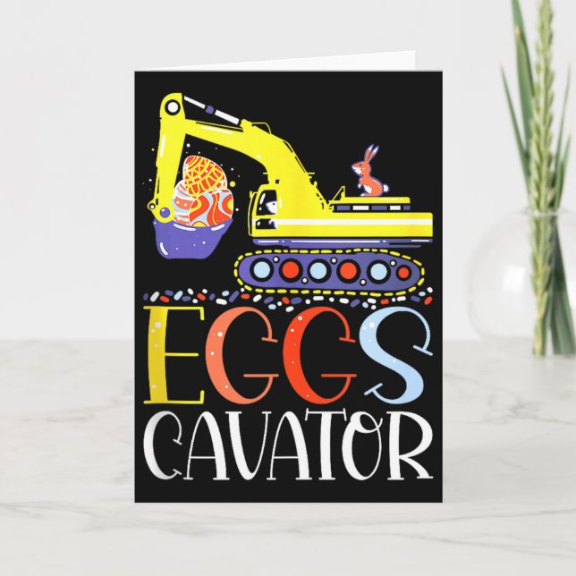 Eggscavator Happy Easter Funny Excavator Hunting E Card (Front)