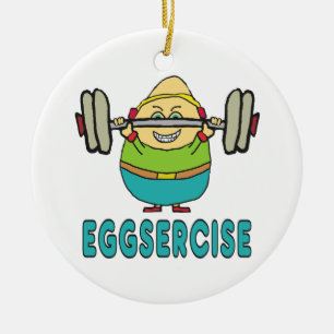 Eggsercise Egg Pun Exercise Ceramic Tree Decoration