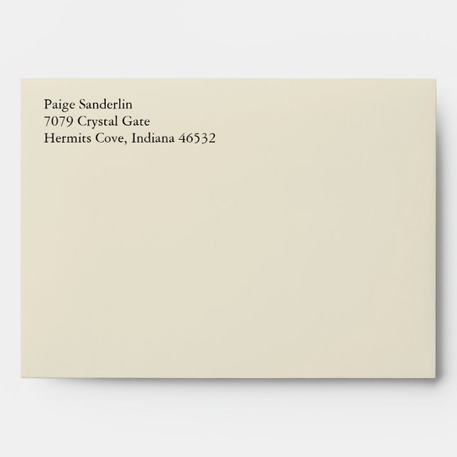 Eggshell A7 5x7 Custom Pre-addressed Envelopes (Front)