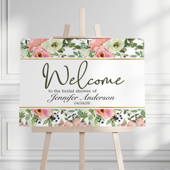 Eggshell and Blush Floral Bridal Shower Poster (Creator Uploaded)