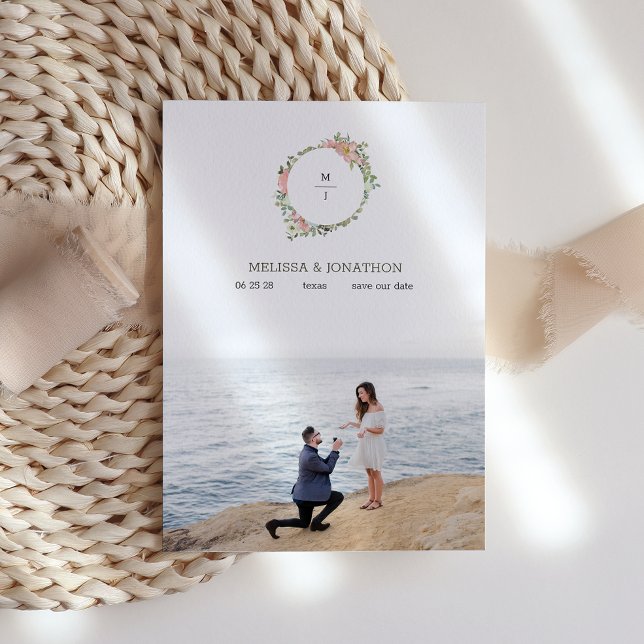 Eggshell and Blush Floral Image Save The Date (Creator Uploaded)