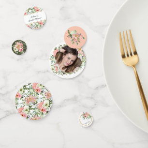 Eggshell and Blush Floral Wedding Confetti