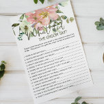 Eggshell Blush Floral Game Would the Groom Say<br><div class="desc">What would the Groom Say bridal shower game.  Elegant Watercolor Eggshell and Blush Floral.   Matching items to complete your event collection are available in our Zazzle store!</div>