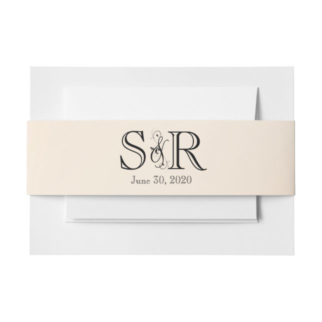 Eggshell Elegance Wedding Belly Band Invitation Belly Band (Front Example)