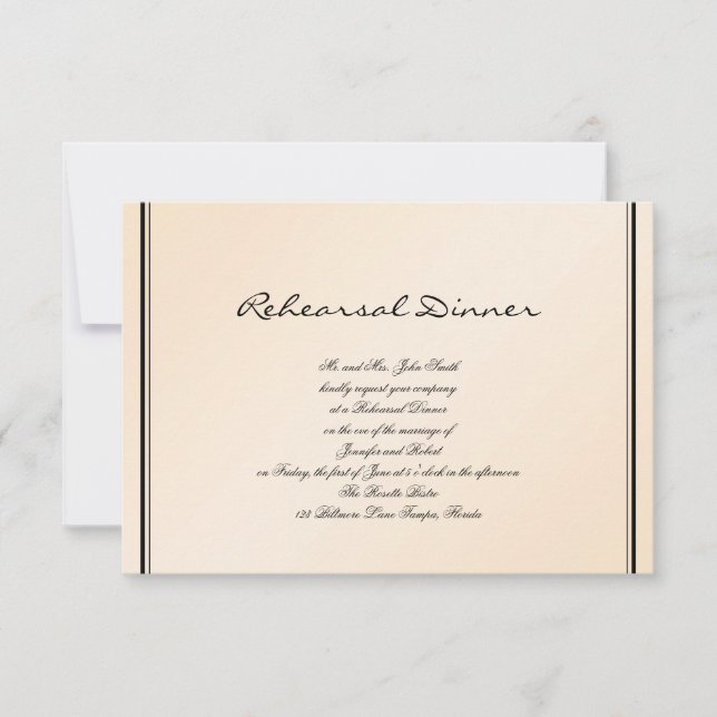 Eggshell Elegance Wedding Rehearsal Invitation (Front)