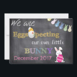 Eggspecting Easter Pregnancy Reveal Announcement<br><div class="desc">We are "Eggspectomg" our own little Bunny XXX
Cute and perfect way announcing to family and friends that your little one is on the way around Easter and spring time!</div>