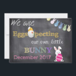 Eggspecting Easter Pregnancy Reveal Announcement<br><div class="desc">We are "Eggspectomg" our own little Bunny XXX
Cute and perfect way announcing to family and friends that your little one is on the way around Easter and spring time!</div>