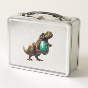 Eggspert Easter Eggs Hunt Dinosaur Easter Bunnies Metal Lunch Box