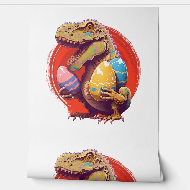 Eggspert Easter eggs Hunt Dinosaur Easter Bunny Wallpaper (Unrolling)