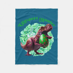 Eggspert Hunter Easter Egg Hunting Easter Dinosaur Fleece Blanket